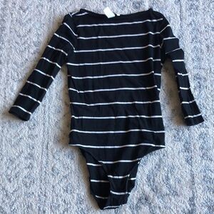 H&M 3/4 sleeve striped bodysuit
